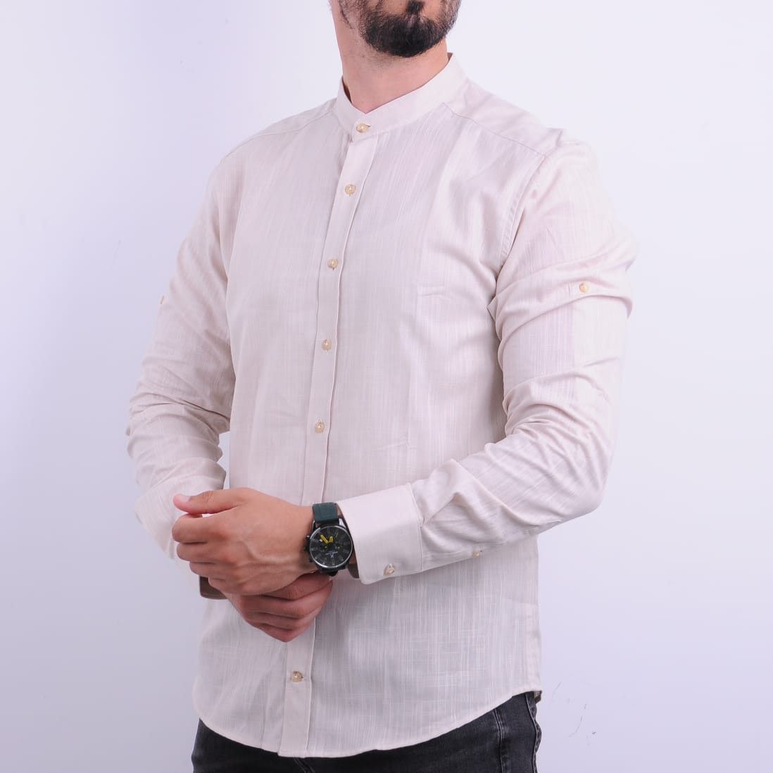 Chemise en lin col officier – Nouvelle collection