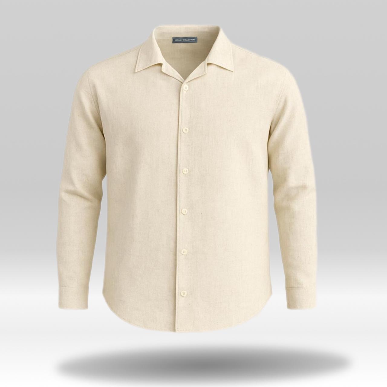 Chemise en lin beige clair – Élégance naturelle et confort absolu