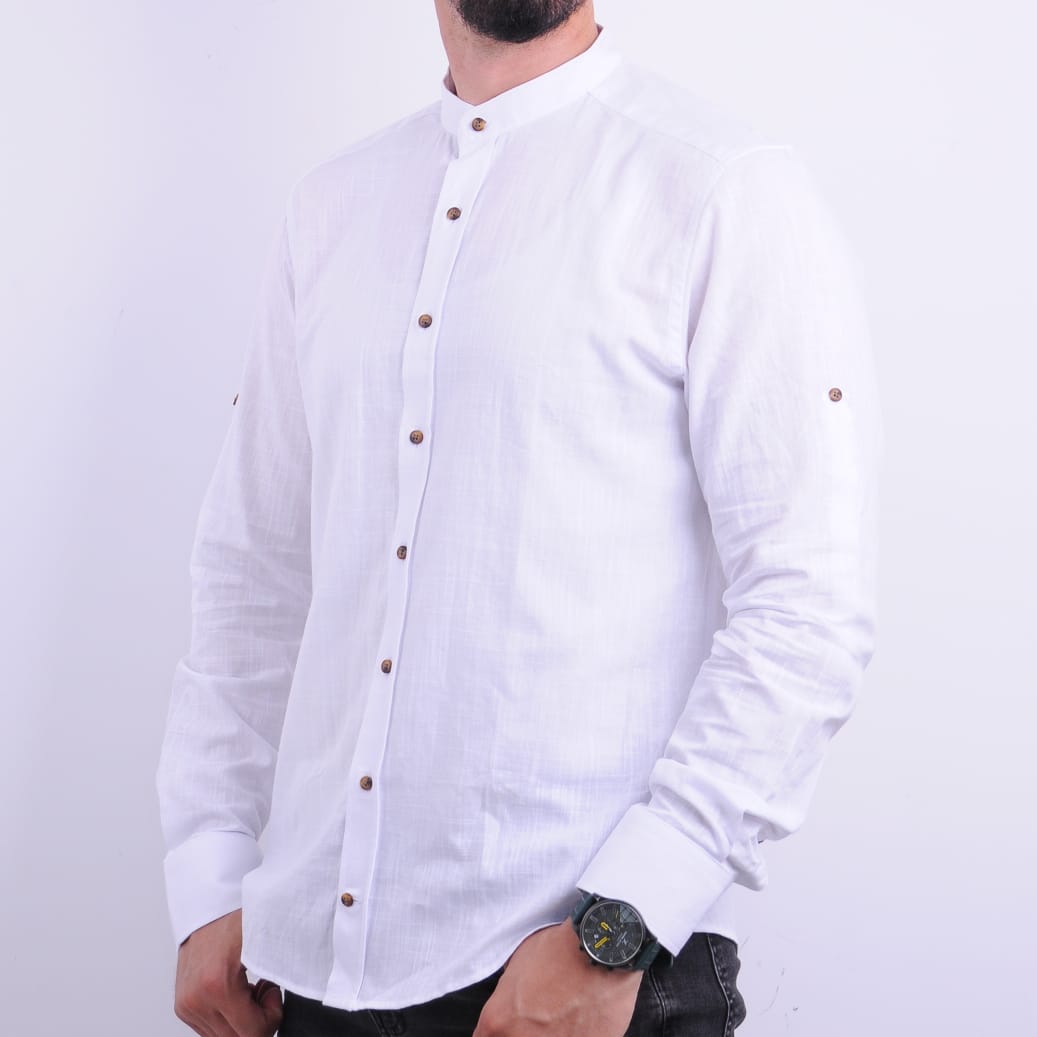Chemise en lin col officier – Nouvelle collection