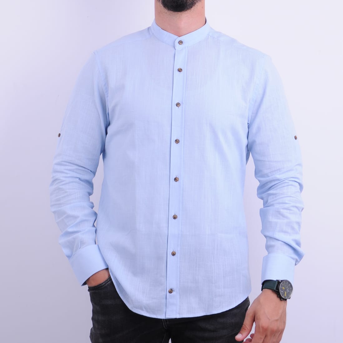 Chemise en lin col officier – Nouvelle collection