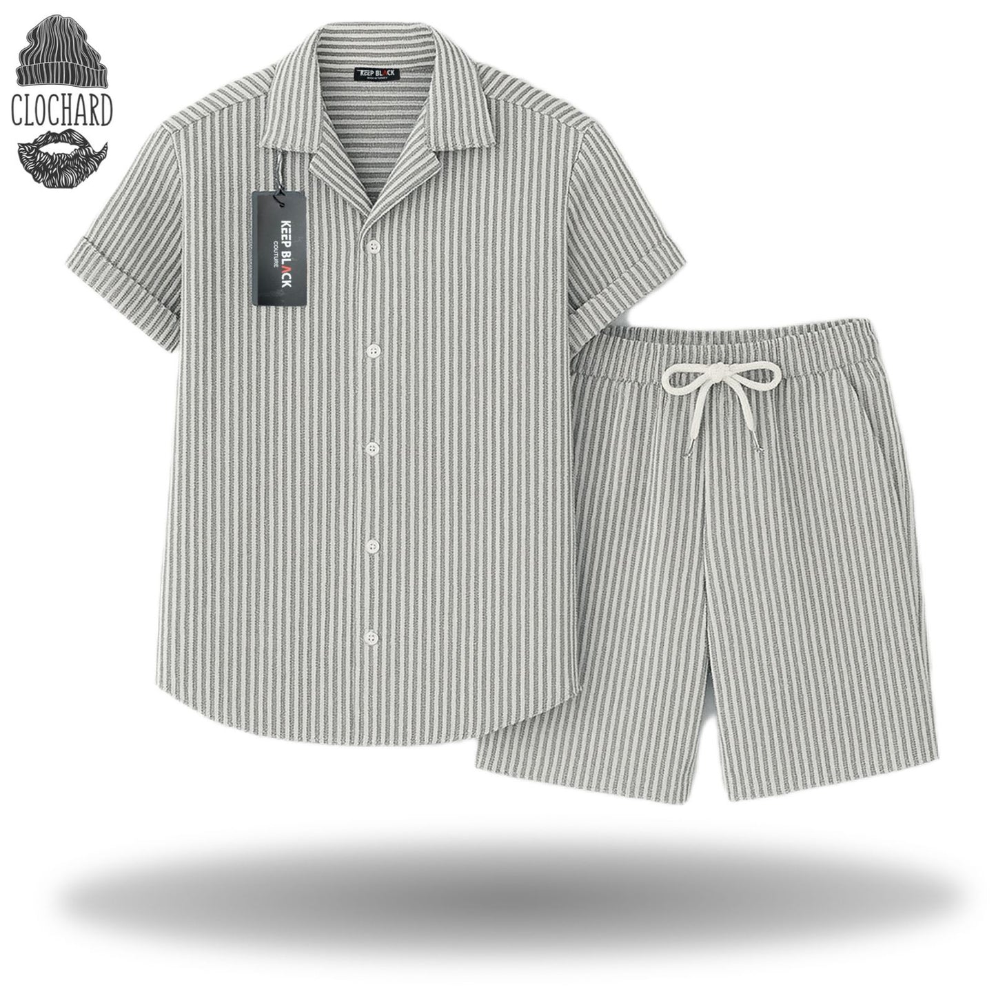 Ensemble Chemise & Short Rayé – KEEP BLACK