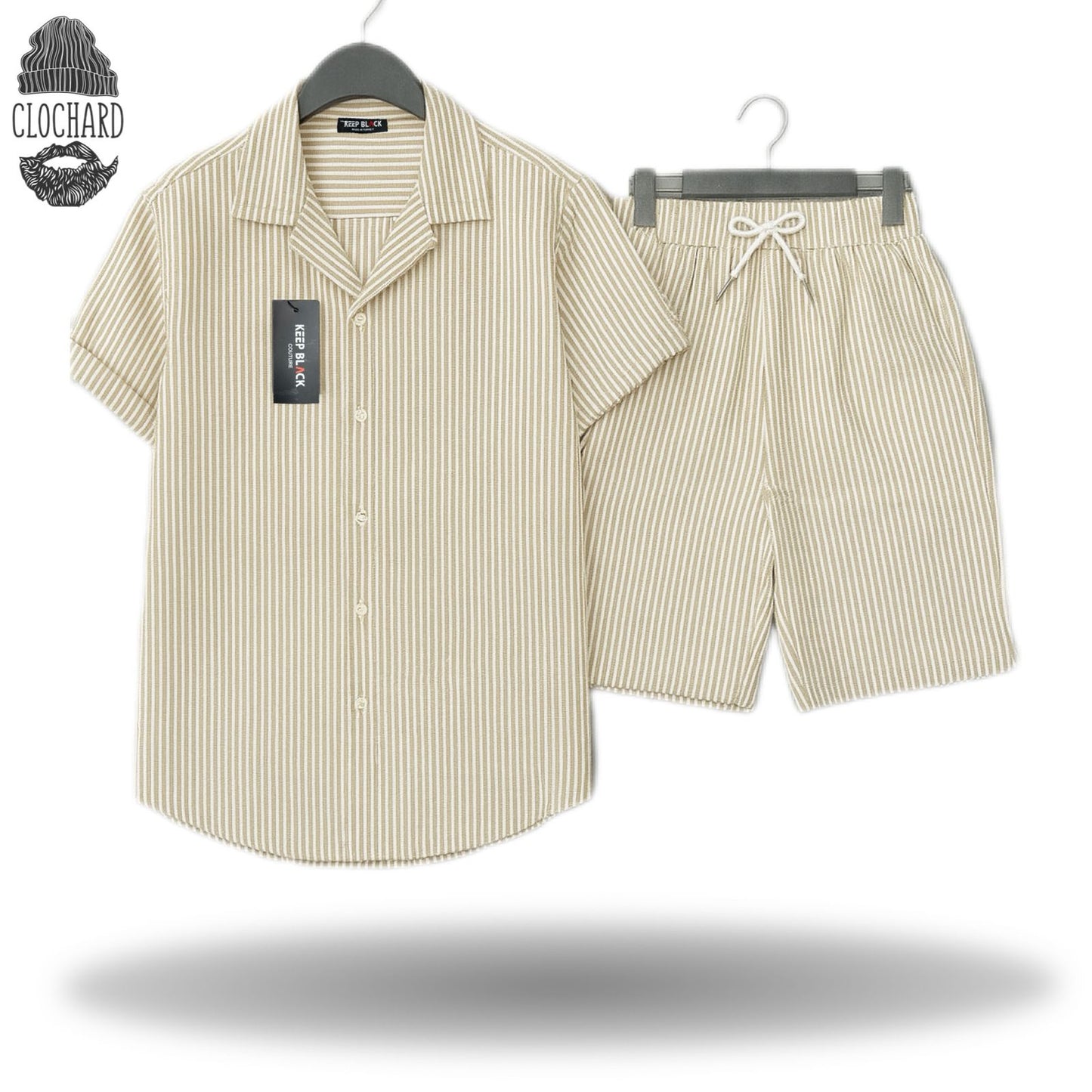 Ensemble Chemise & Short Rayé – KEEP BLACK