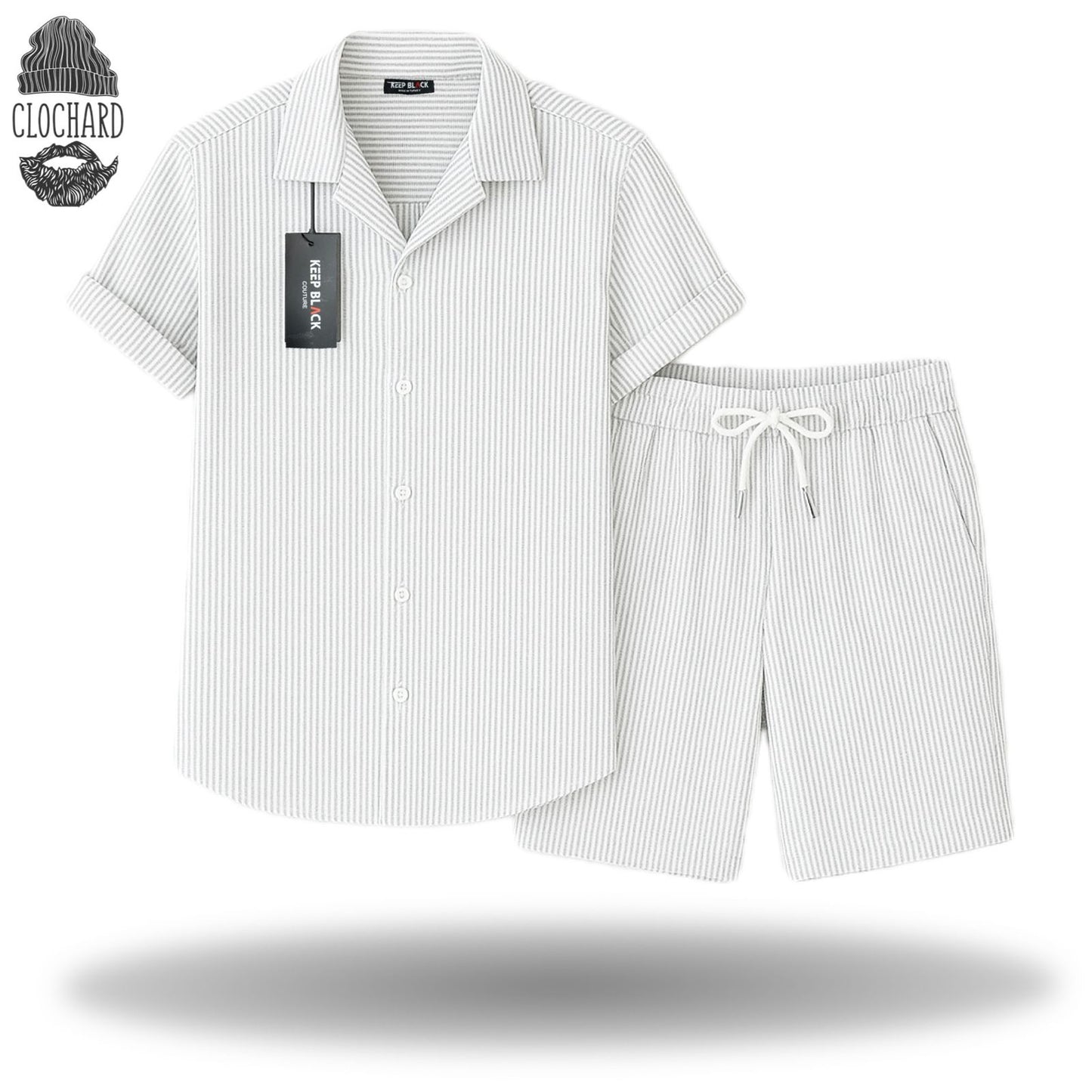 Ensemble Chemise & Short Rayé – KEEP BLACK