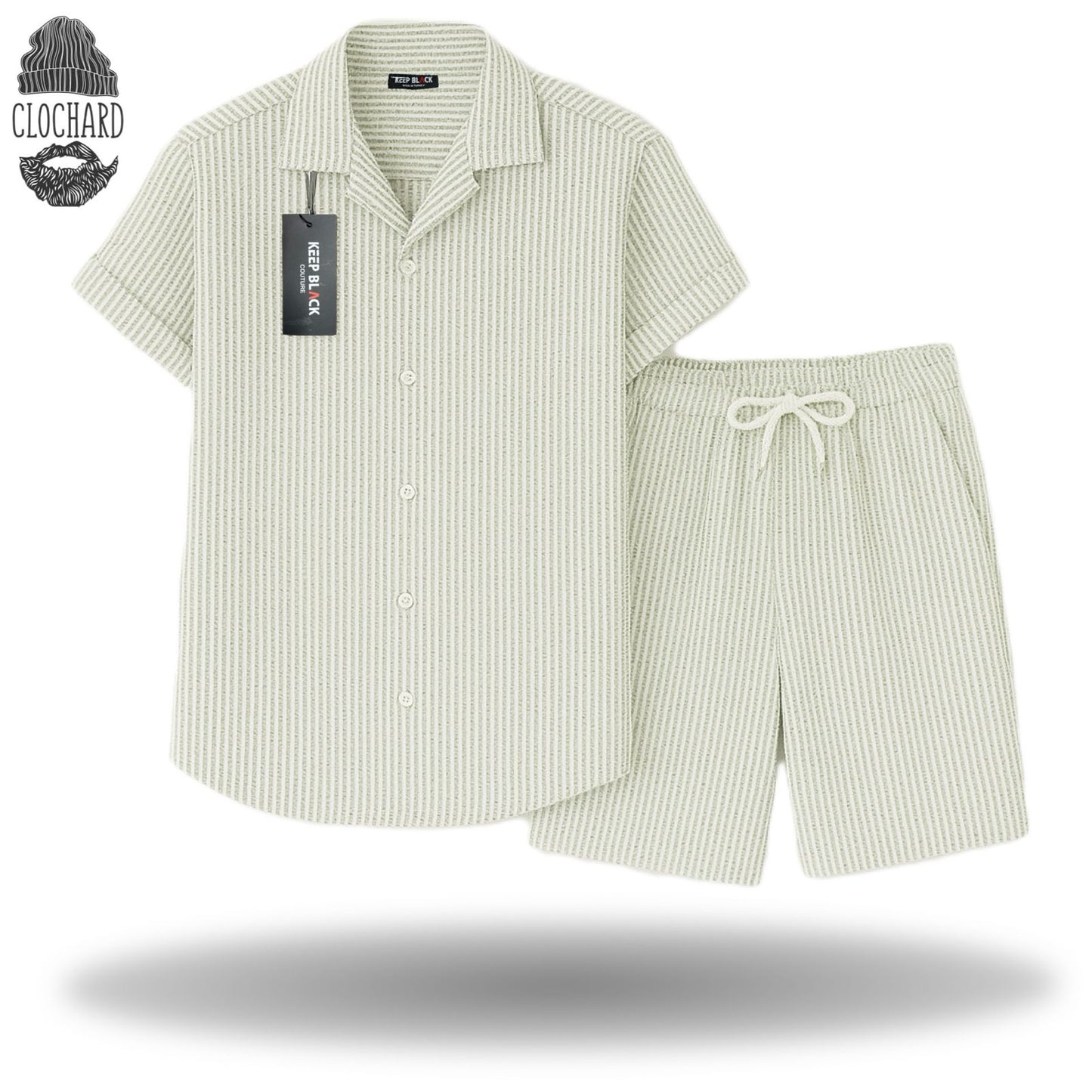 Ensemble Chemise & Short Rayé – KEEP BLACK