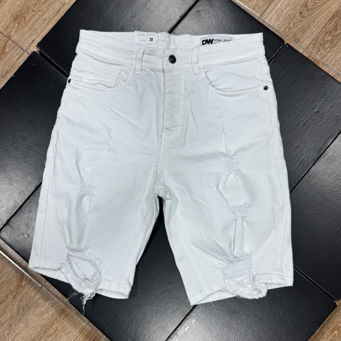 Short Jean Blanc Déchiré 02