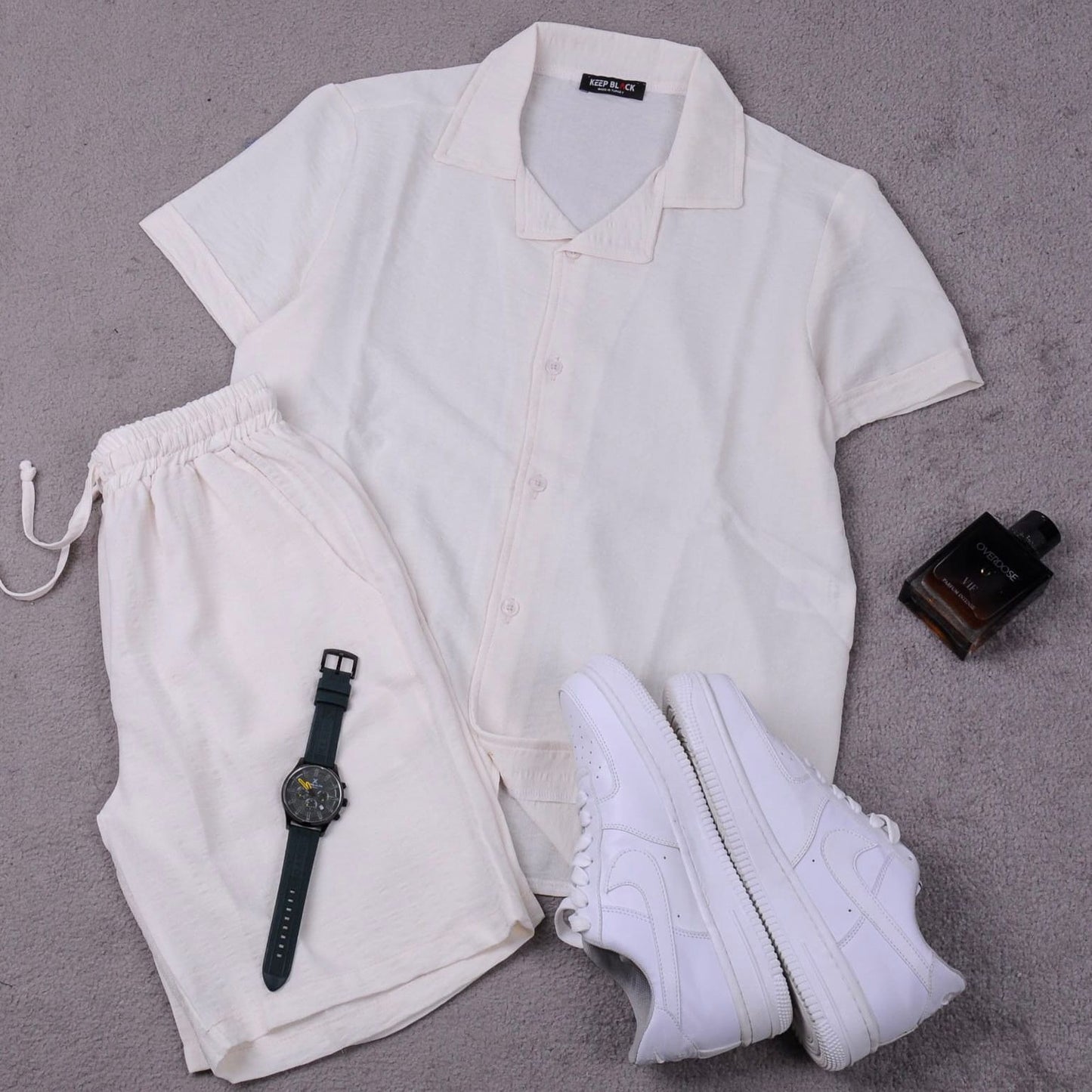 Ensemble Chemise+Short effet Lin