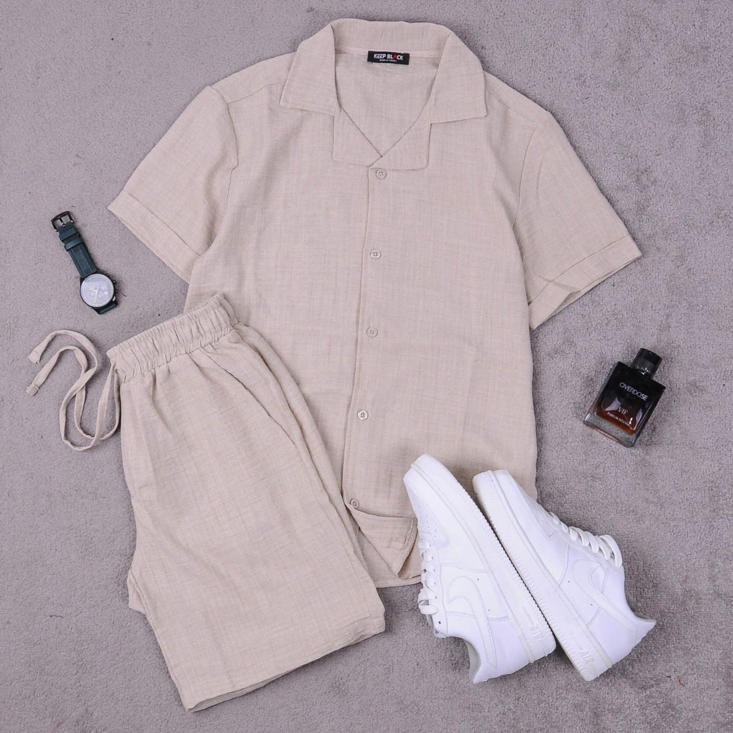 Ensemble Chemise+Short effet Lin
