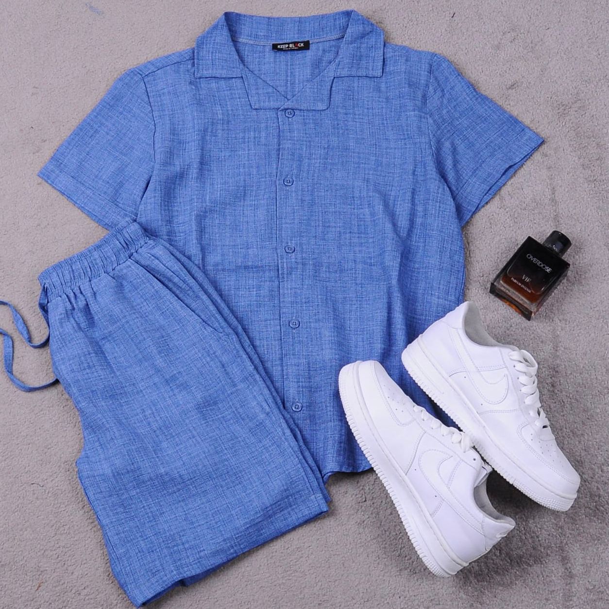 Ensemble Chemise+Short effet Lin