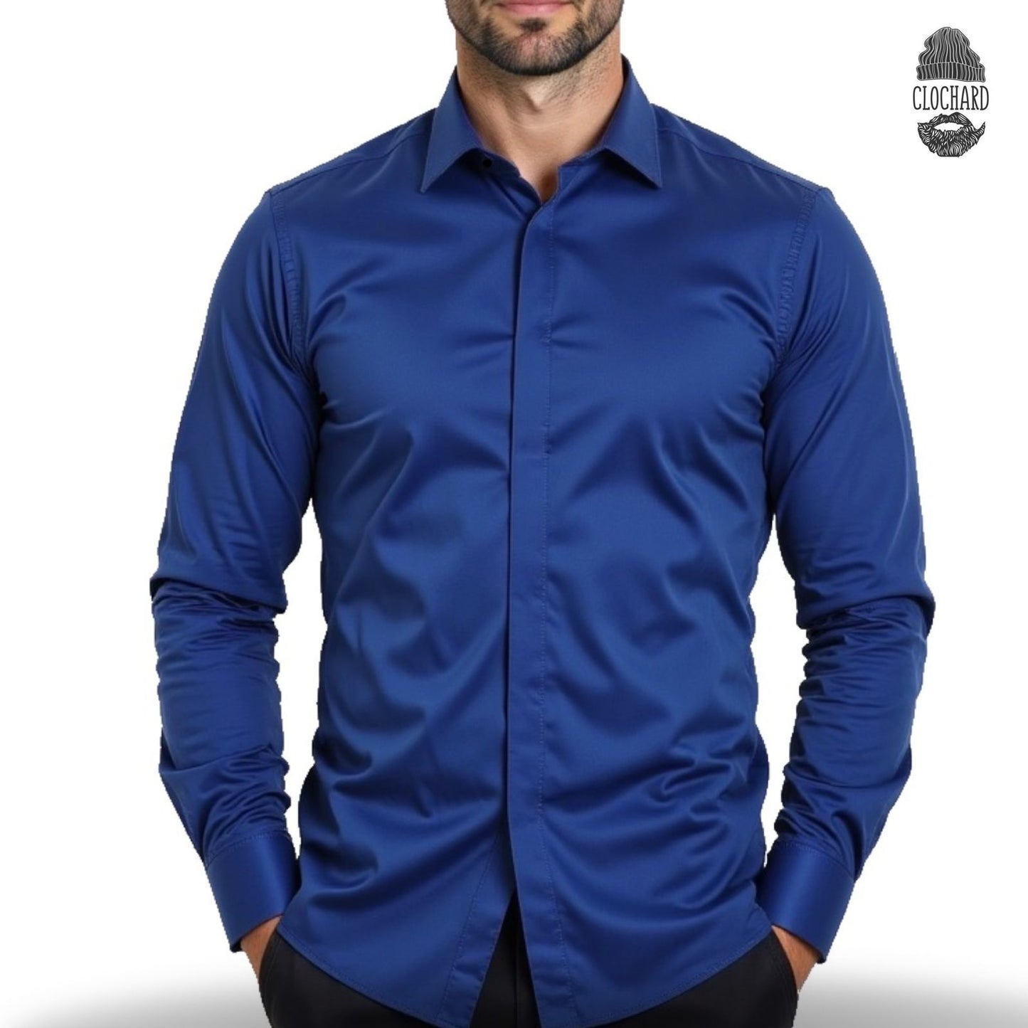 Chemise bouton cacher de luxe