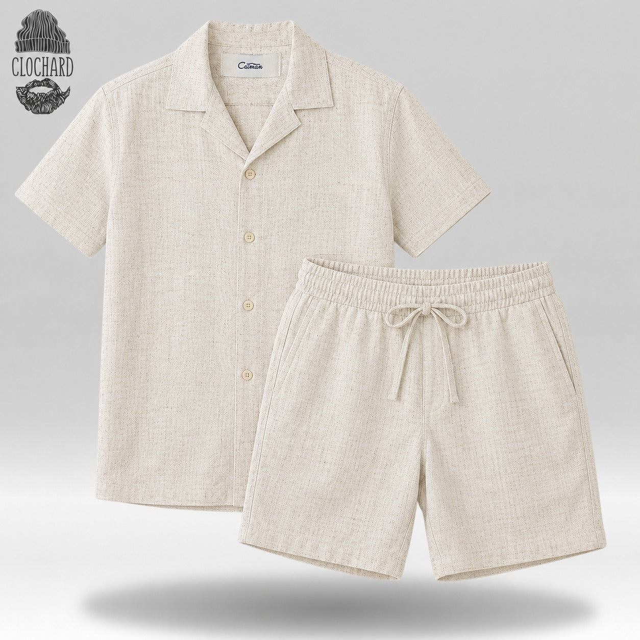 Ensemble Chemise &amp; Short en Lin – Élégance Décontractée