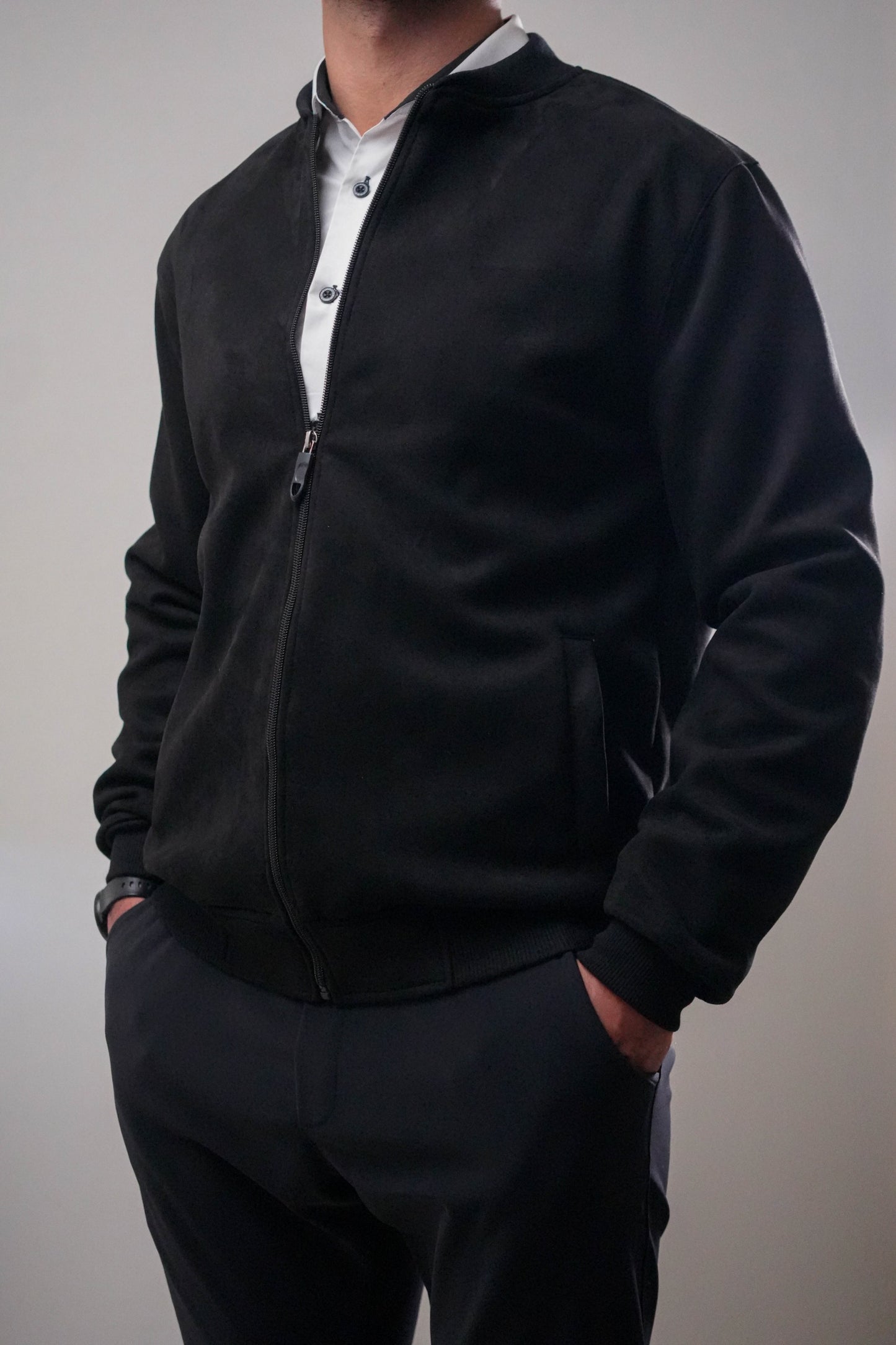 blouson faux daim