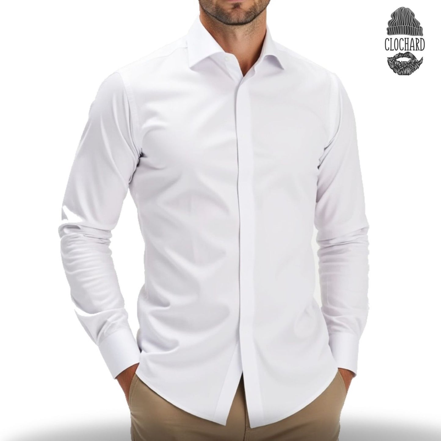 Chemise bouton cacher de luxe