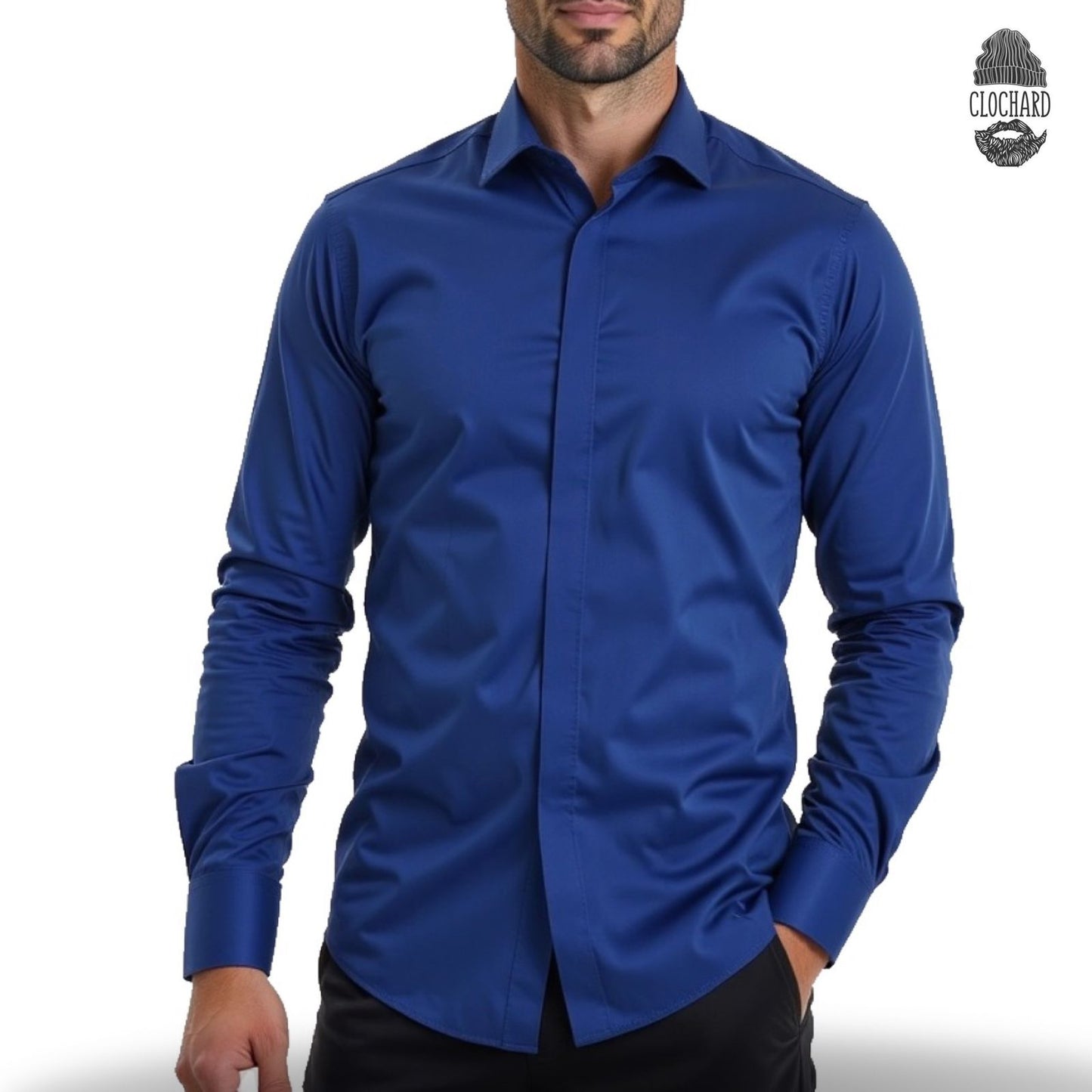 Chemise bouton cacher de luxe