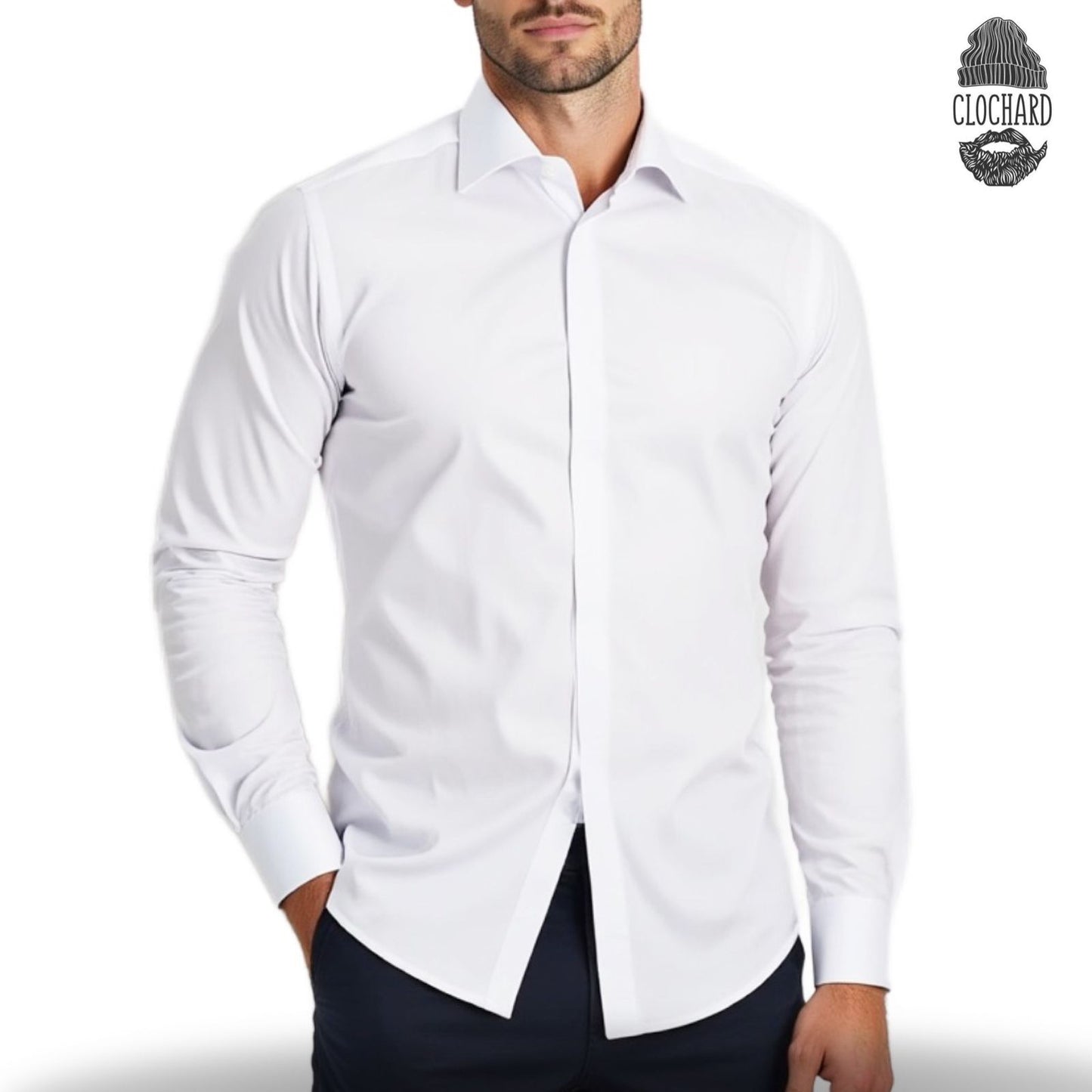 Chemise bouton cacher de luxe