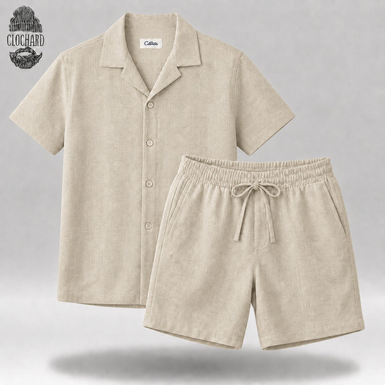 Ensemble Chemise &amp; Short en Lin – Élégance Décontractée
