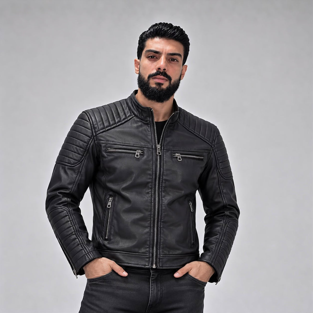 Blouson cuir synthétique reff 02