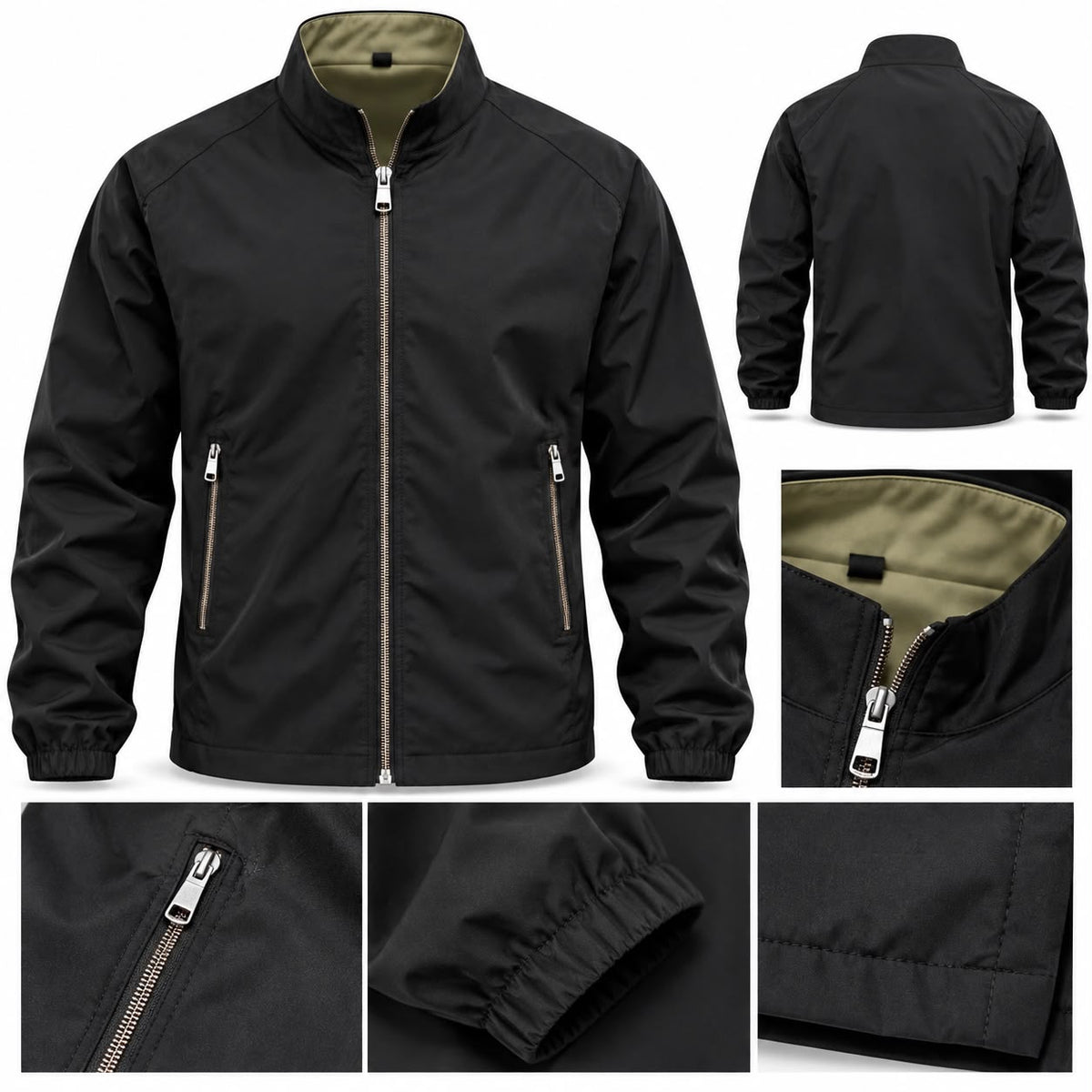 Urban Zip Jacket Homme – Veste Légère à Col Montant