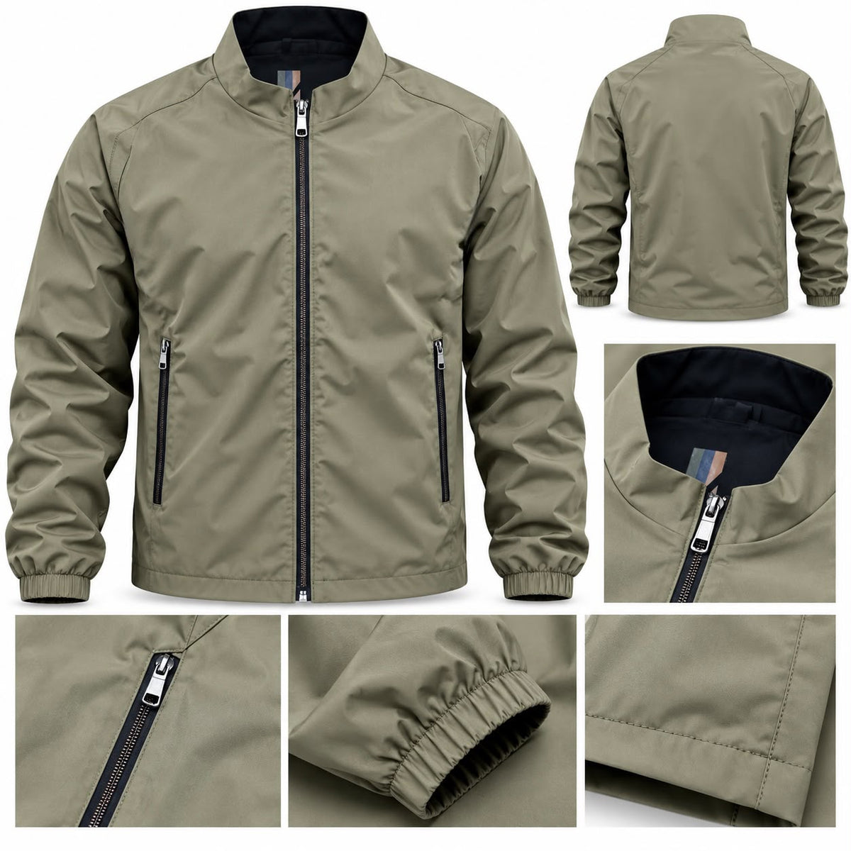 Urban Zip Jacket Homme – Veste Légère à Col Montant