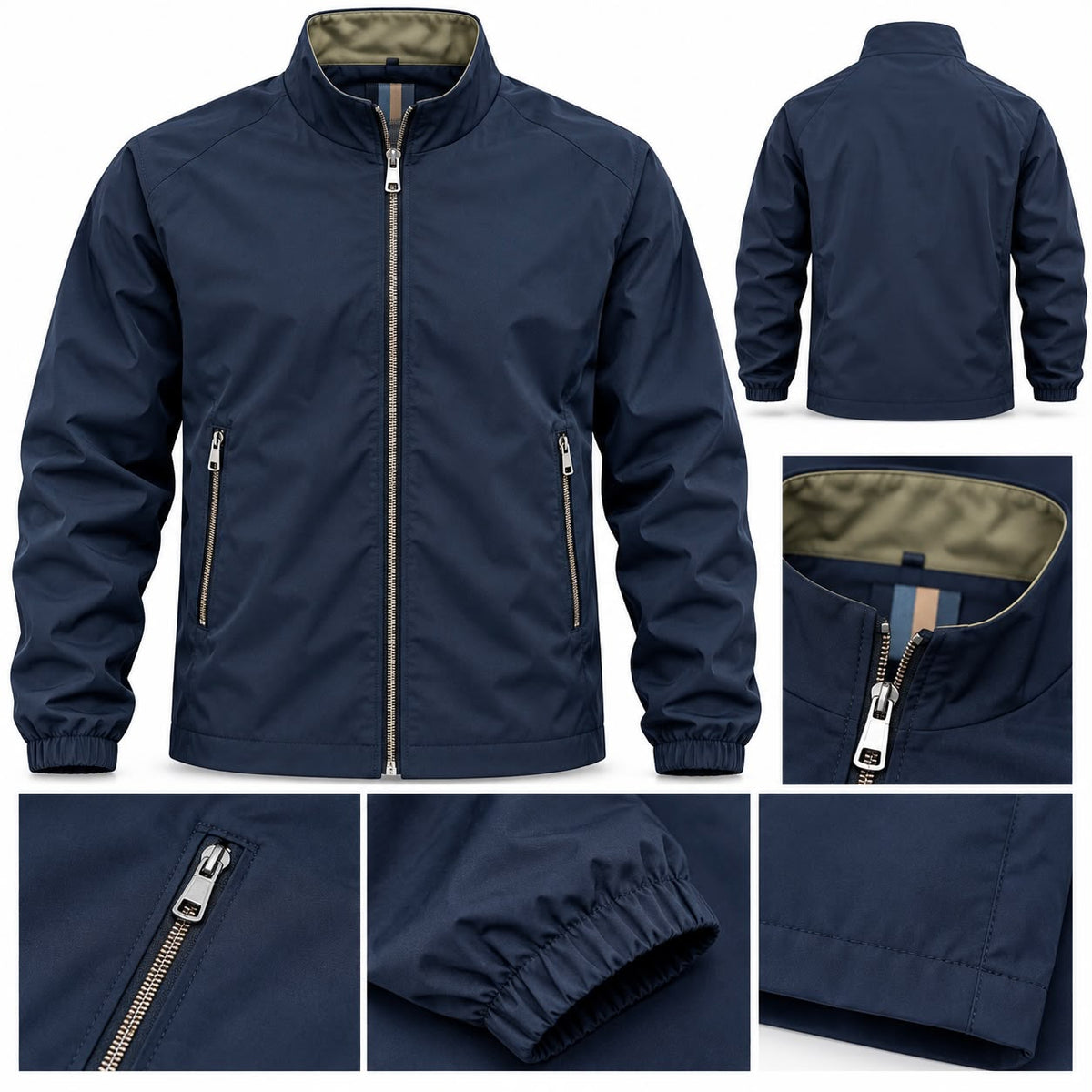 Urban Zip Jacket Homme – Veste Légère à Col Montant