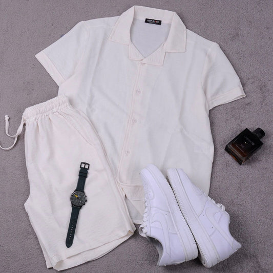 Ensemble Chemise+Short effet Lin
