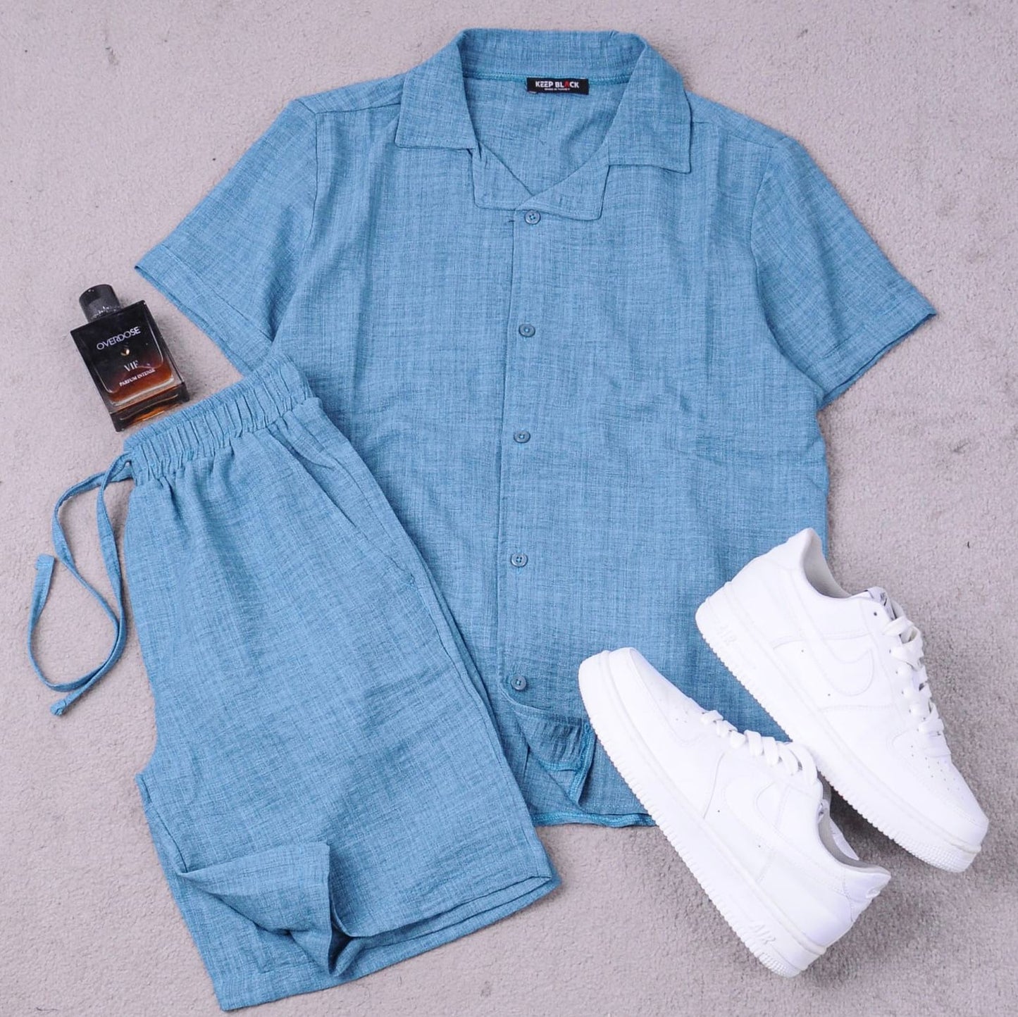 Ensemble Chemise+Short effet Lin