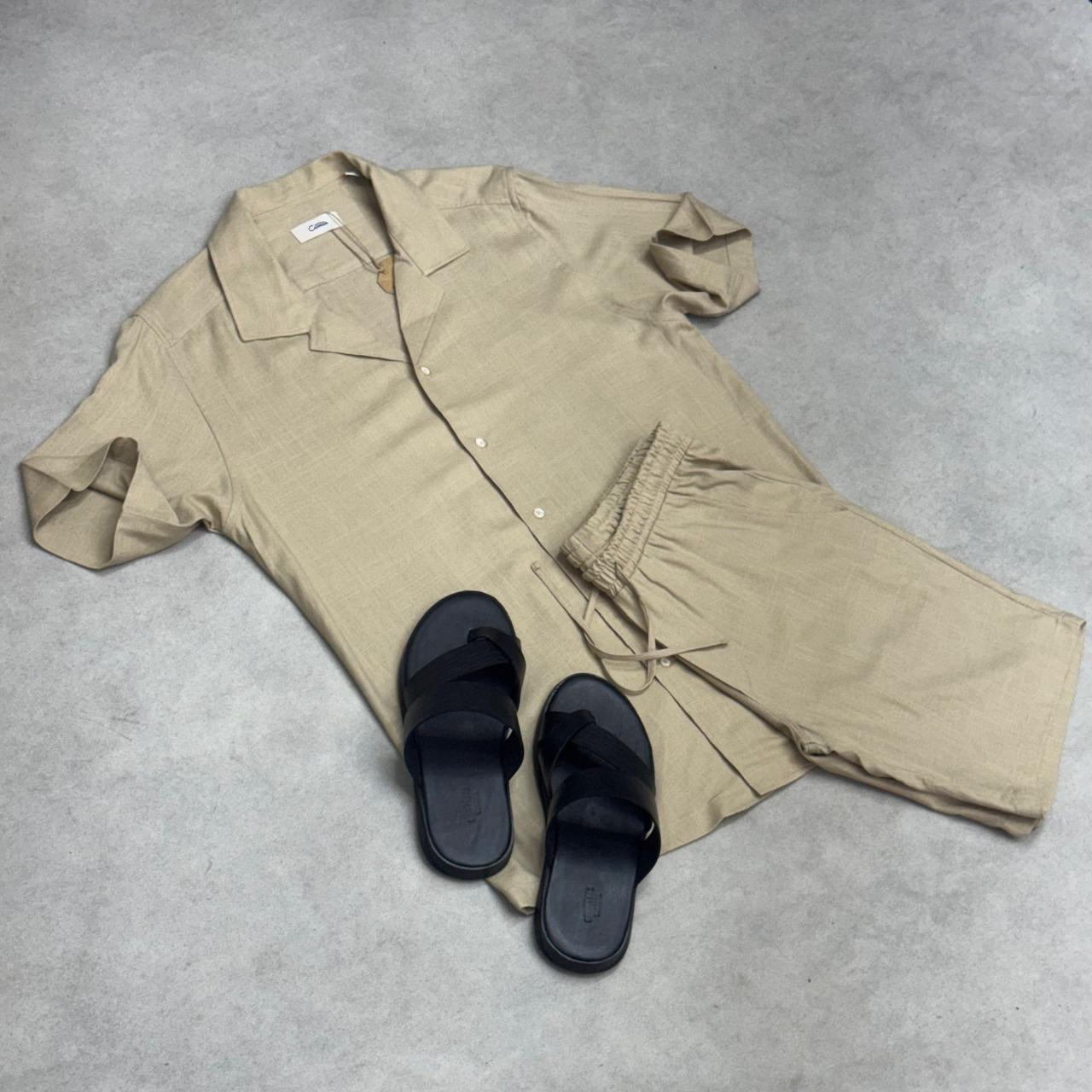 Ensemble Chemise &amp; Short en Lin – Élégance Décontractée