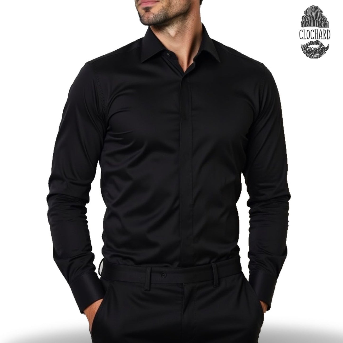 Chemise bouton cacher de luxe