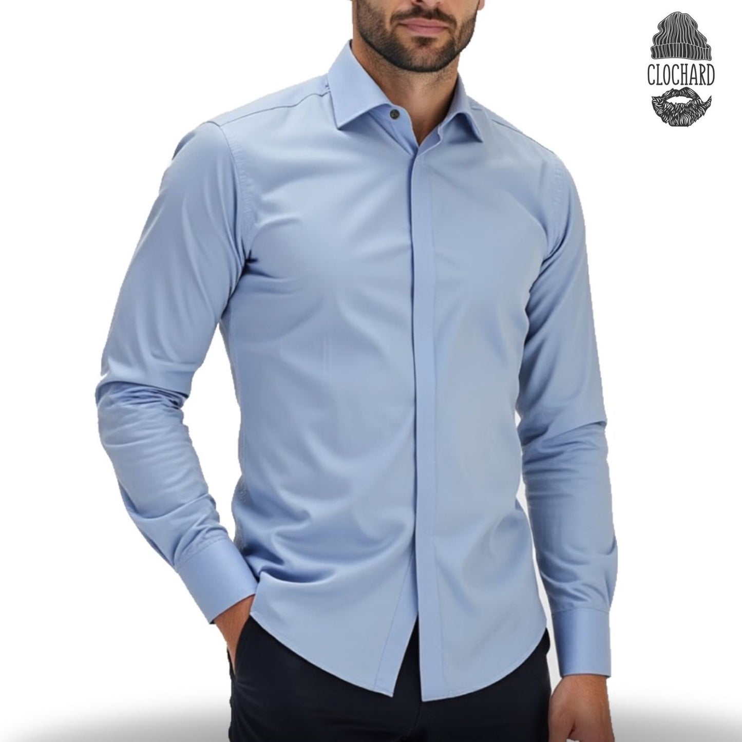 Chemise bouton cacher de luxe