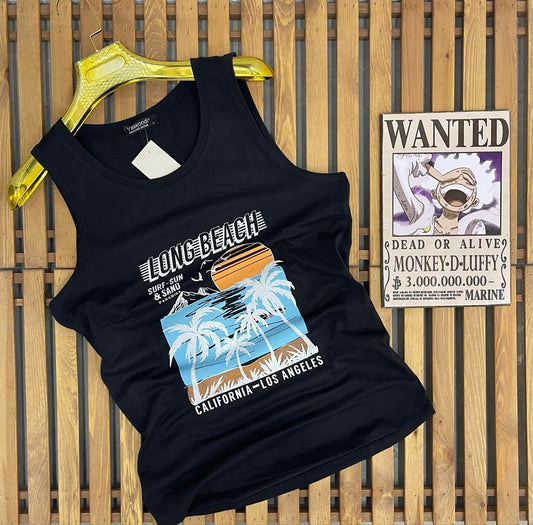 T-shirt Sans Manches  "Long beach"