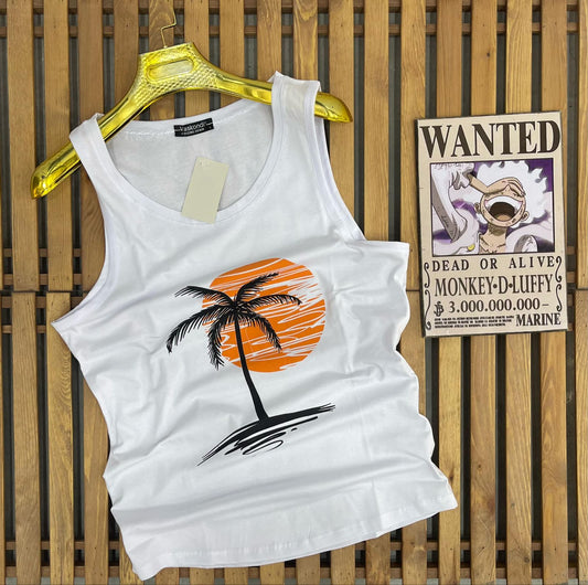 T-shirt Sans Manches "Chill & Palm – Summer Vibes Only"